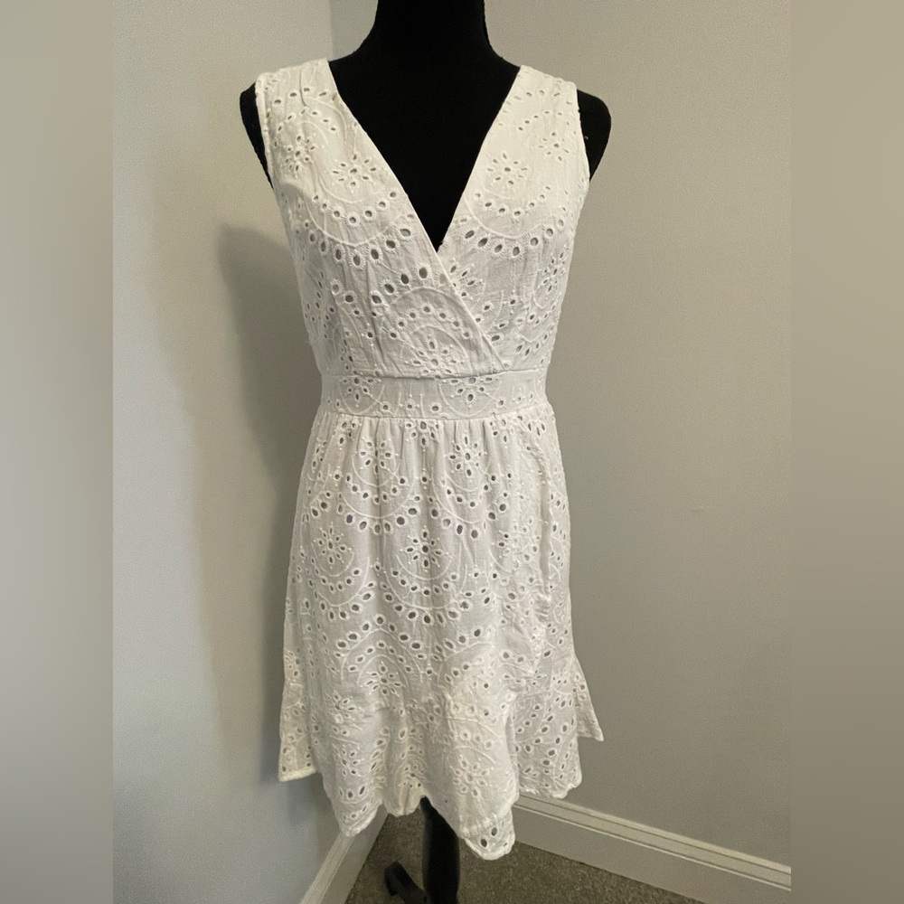 Elegant White Eyelet Dress